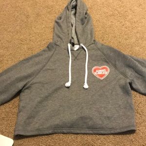 Grey cropped hoodie